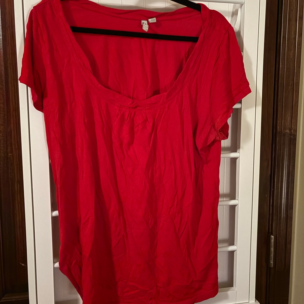 Old Navy Red Relaxed Short Sleeve T-Shirt